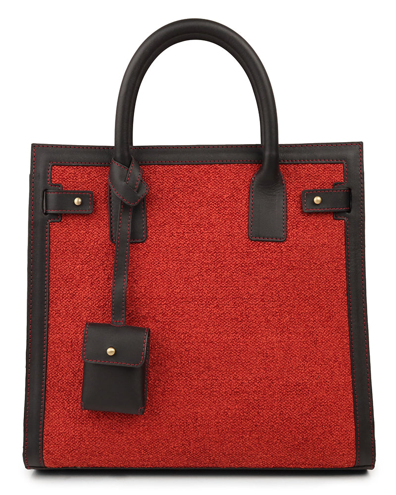 Reese - Boucle Fabric & Leather Hand Bag