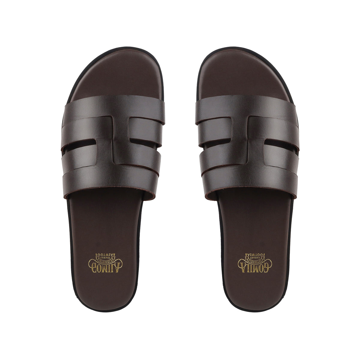 Federico - Men's Dark Brown Calf Leather Slippers
