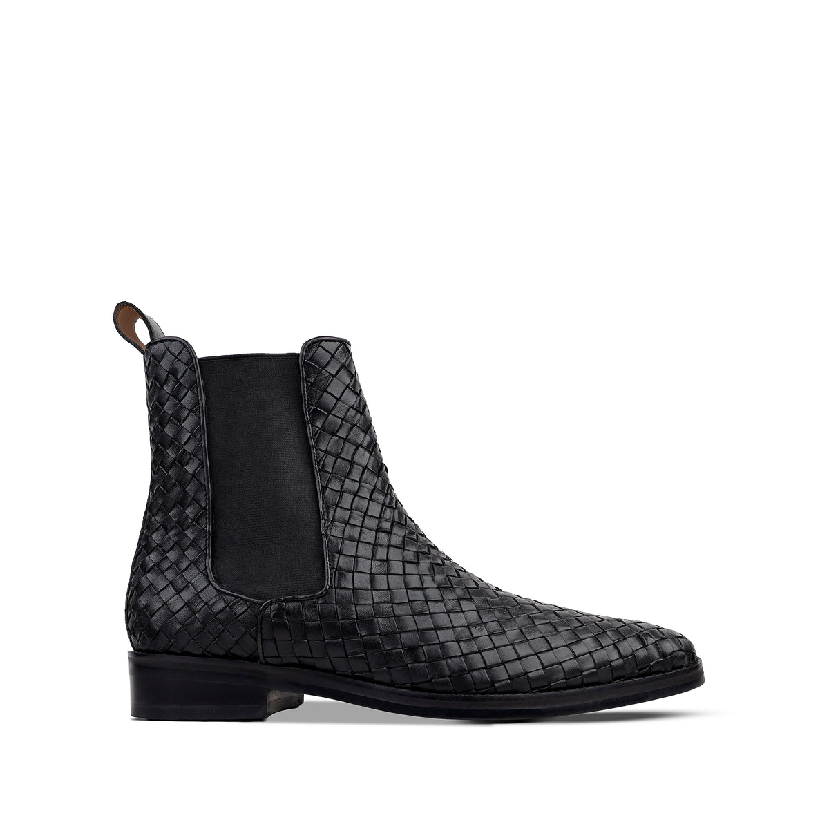Jakiya - Men's Black Hand Woven Chelsea Boot