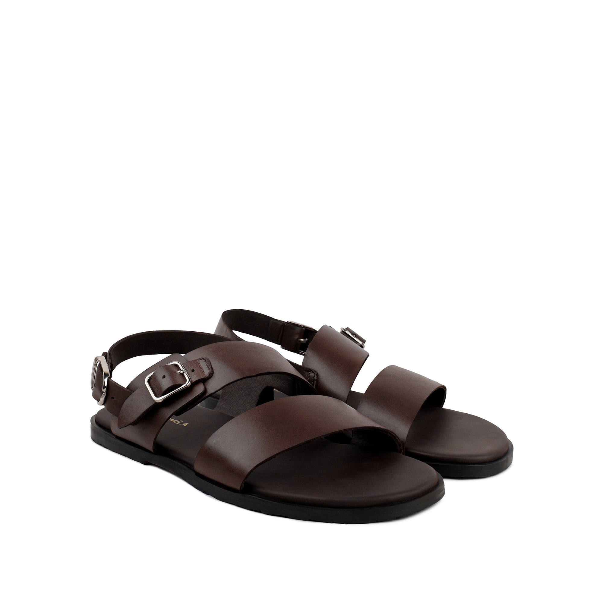 Matias - Men's Dark Brown Calf Leather Sandal