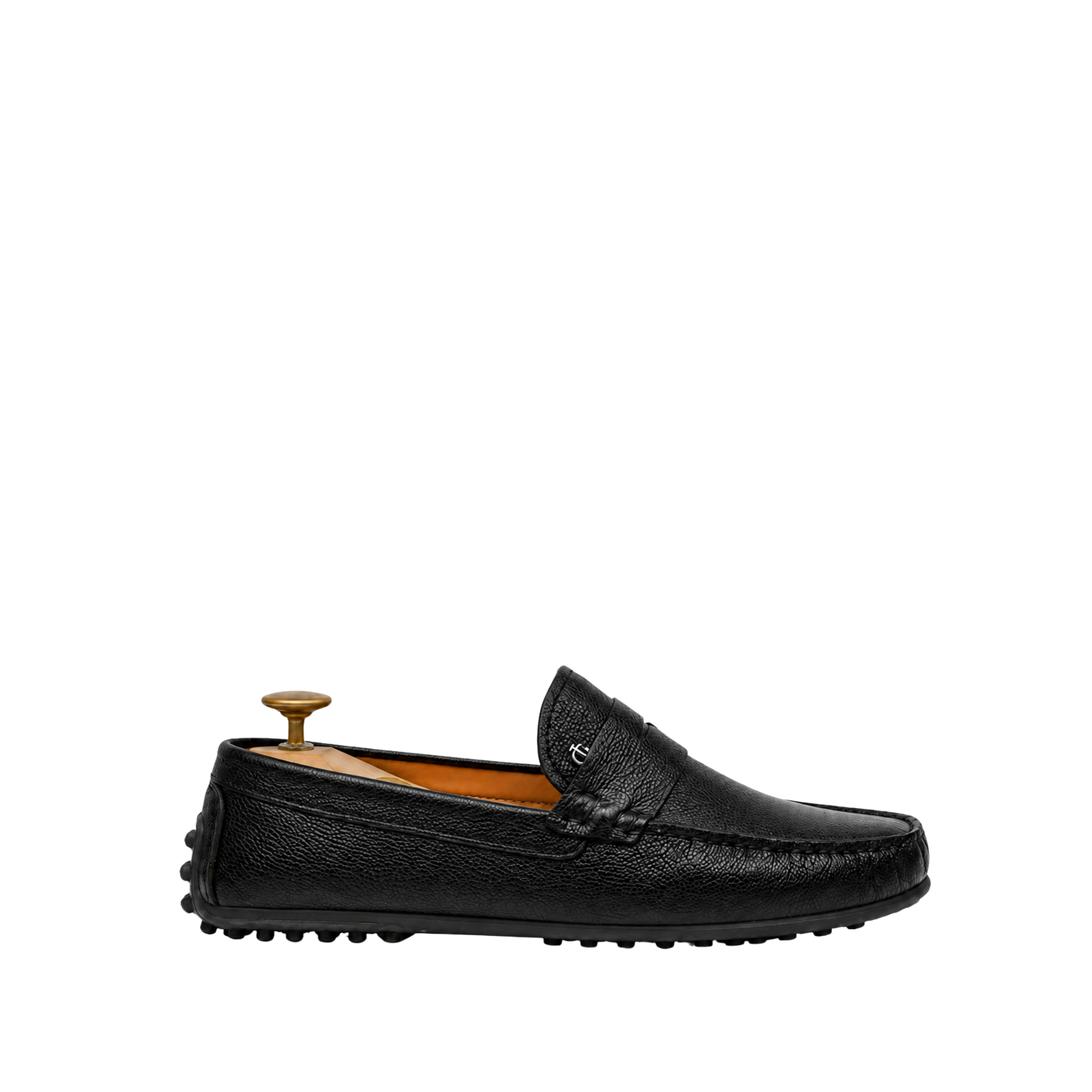 Evoke - Men's Black Pebble Grain Leather Driver Shoe