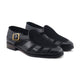 Pedri - Men's Black Calf Leather and Kid Suede Sandal
