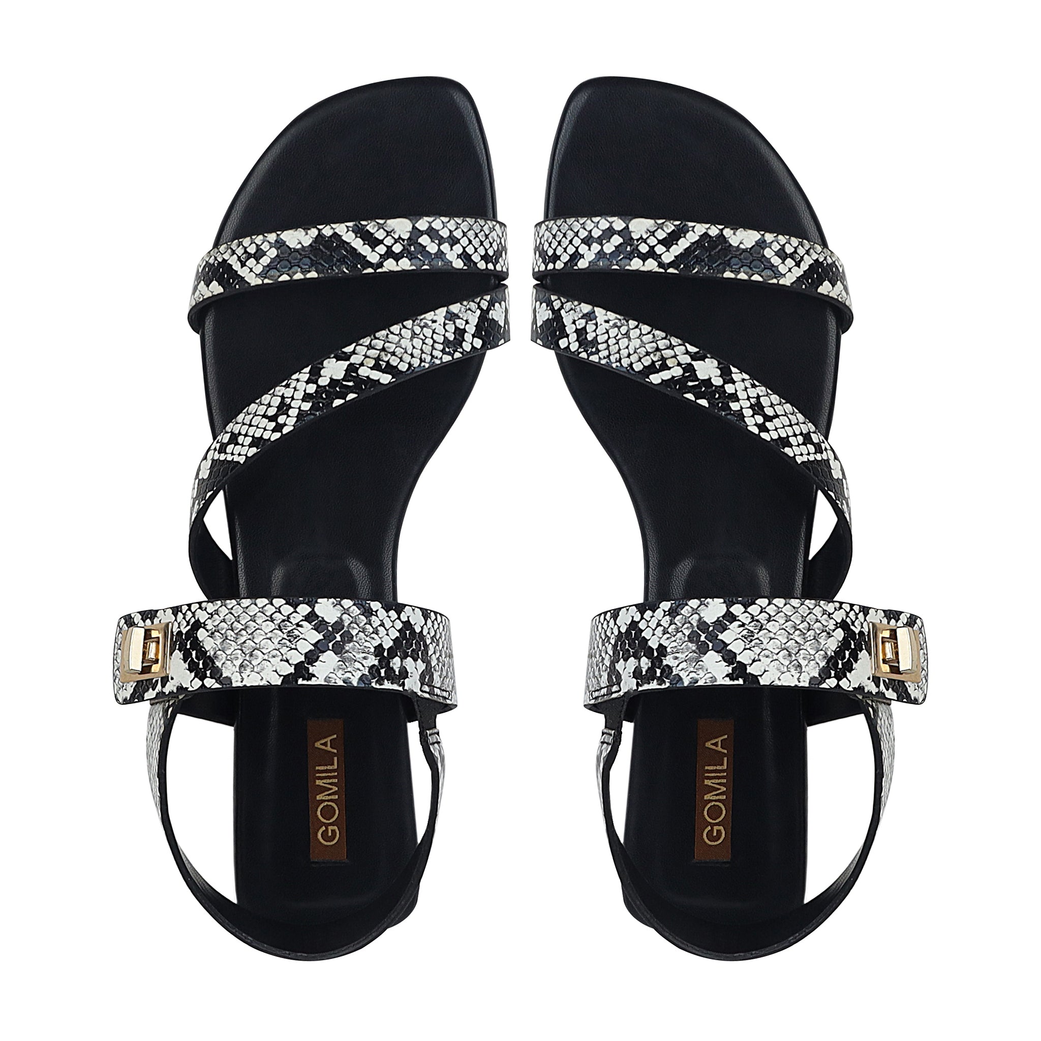 Calyx - Women's Black and Grey Strapped Sandal