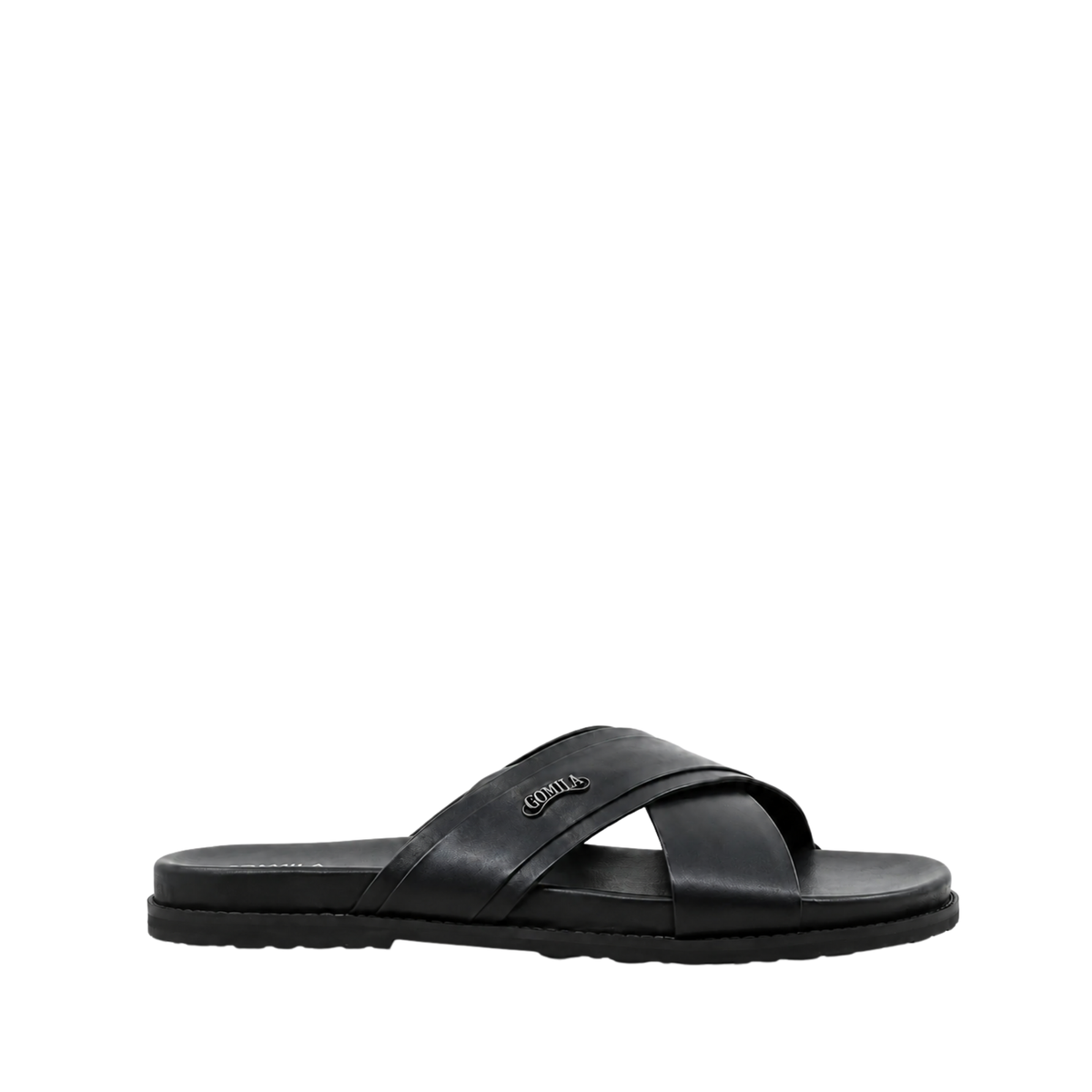Vansi - Men's Black Calf Leather Slipper