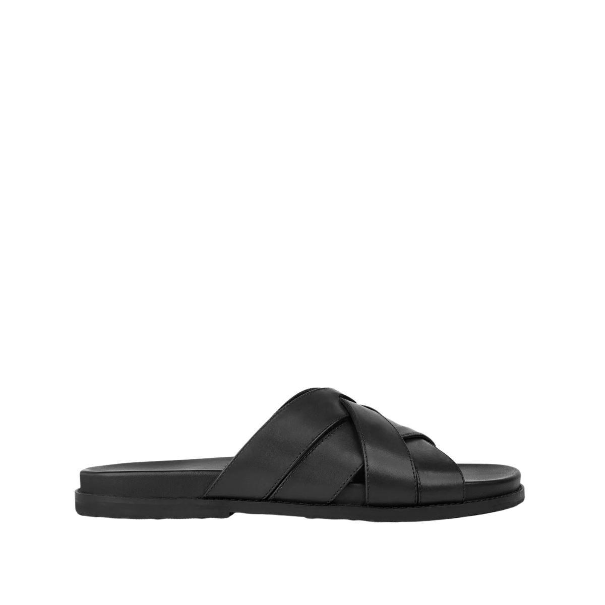 Leeroy - Men's Black Calf Leather Slipper