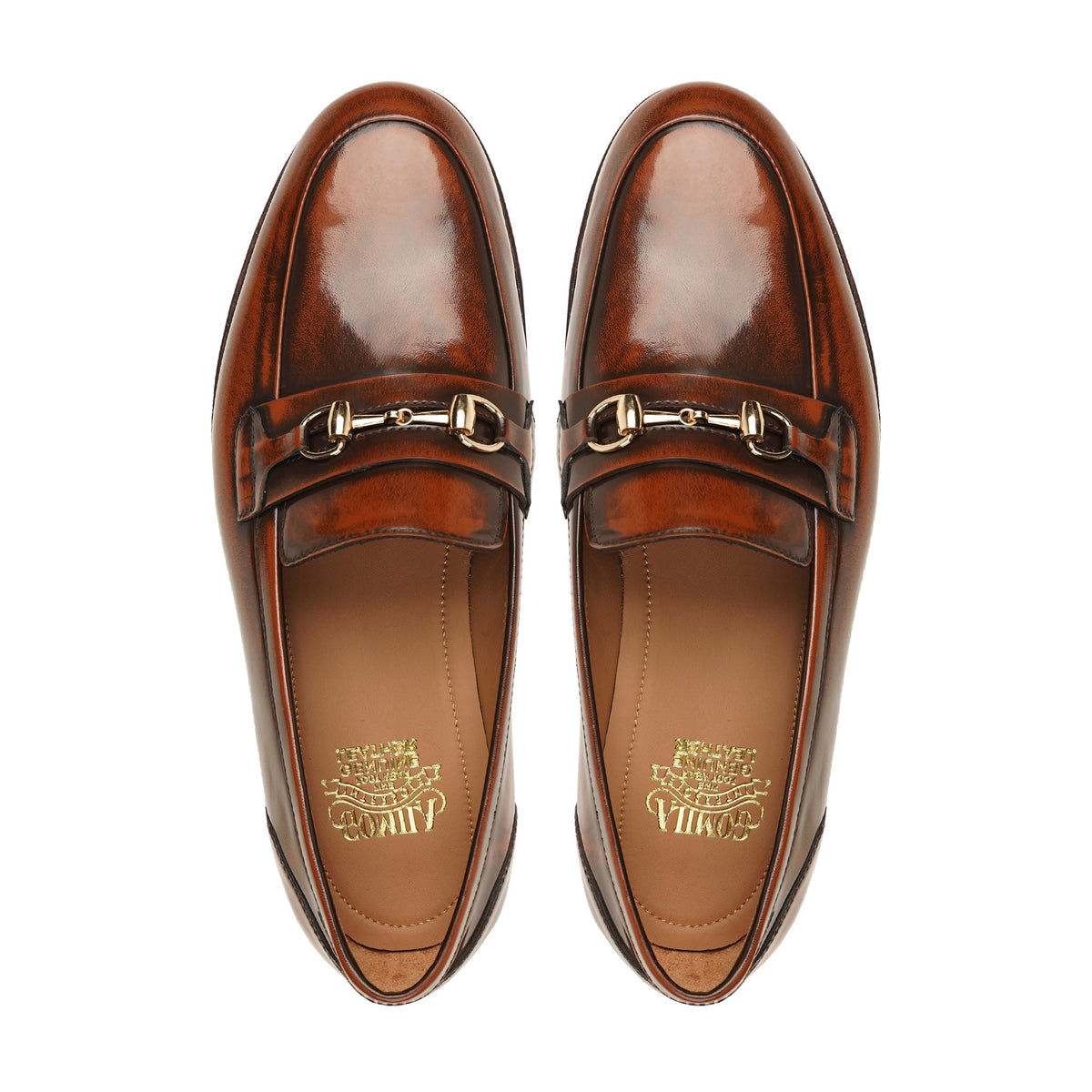Corato - Men's Brown Patina Box Leather High Shine Loafer