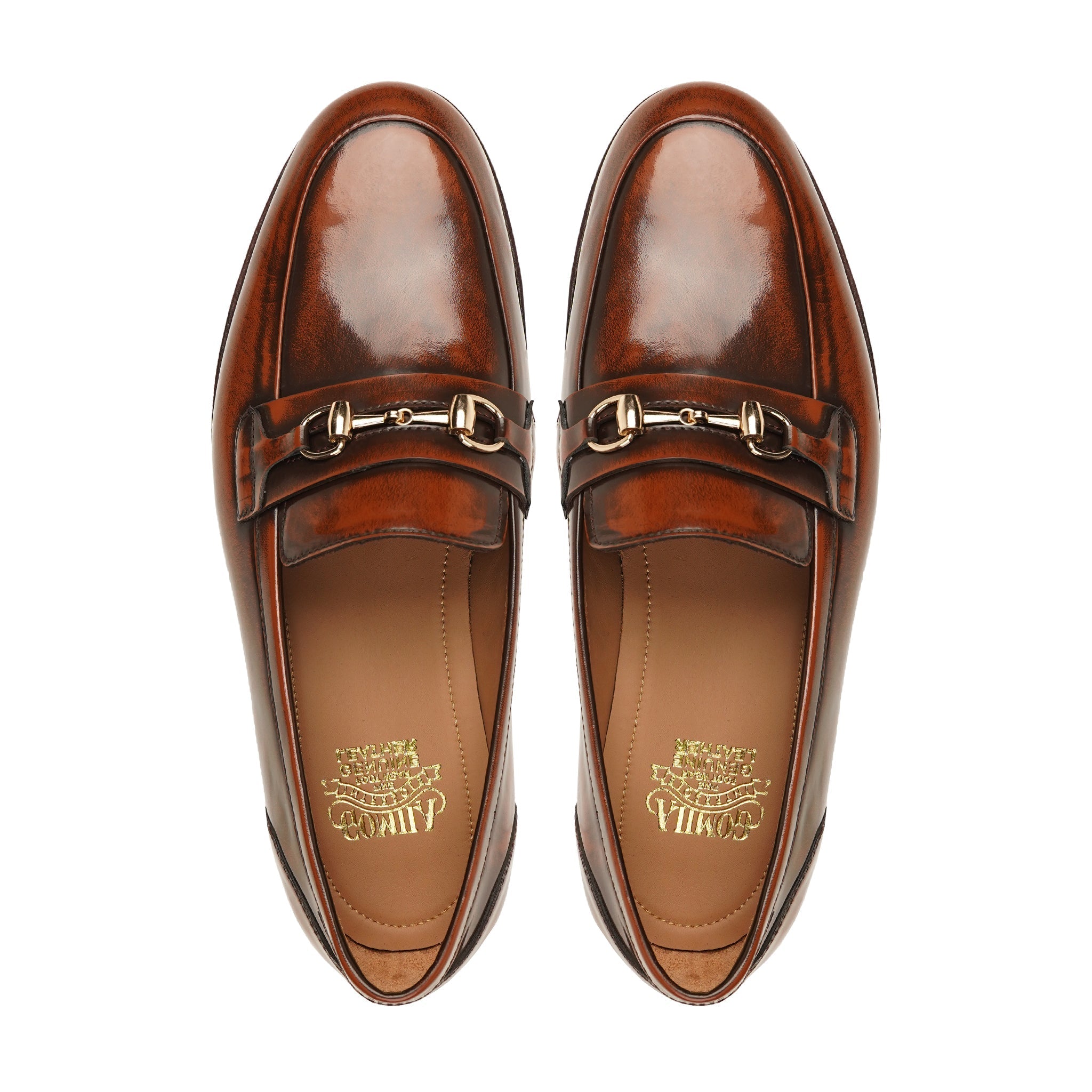 Corato - Men's Brown Patina Box Leather High Shine Loafer