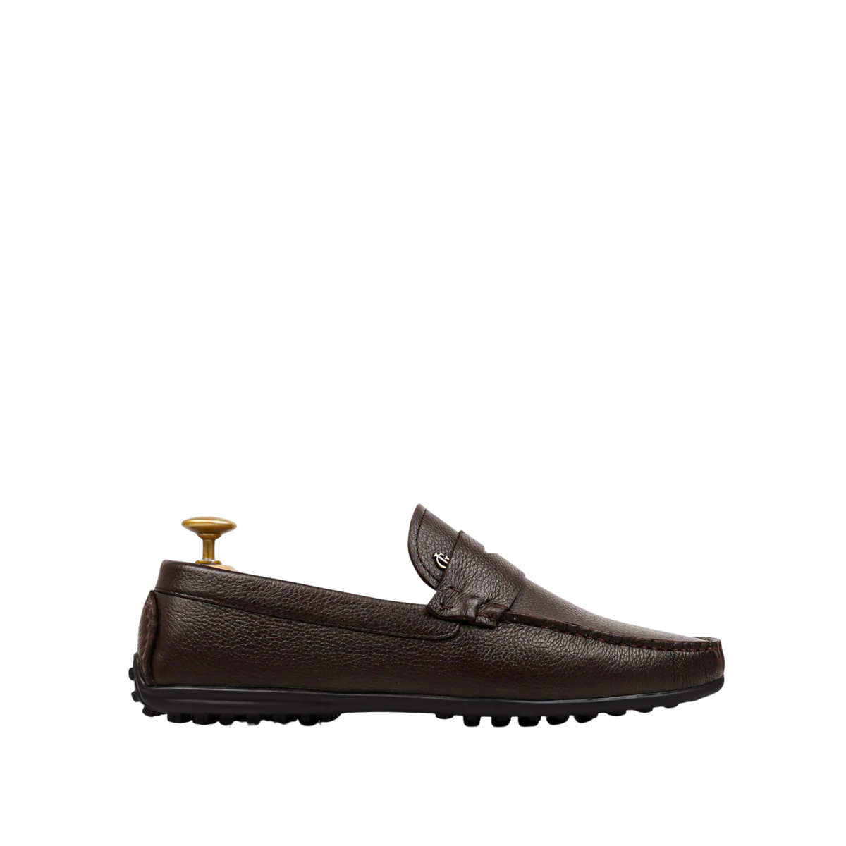 Evoke - Men's Dark Brown Pebble Grain Leather Driver Shoe