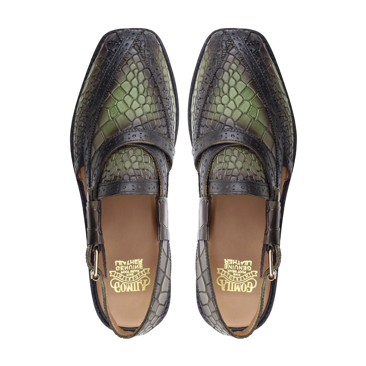 Charleroi - Men's Burnished Olive Green Calf Leather Sandal