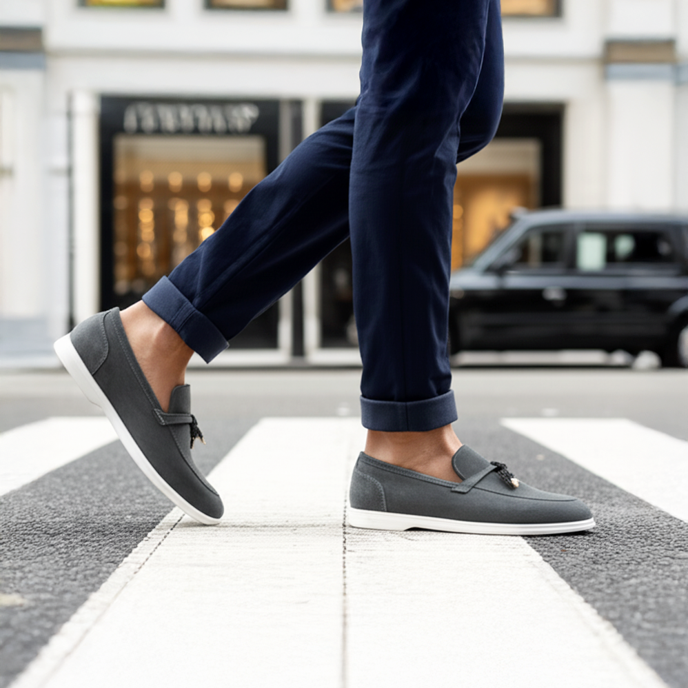 Aura - Men's Charcoal Grey Suede Loafer