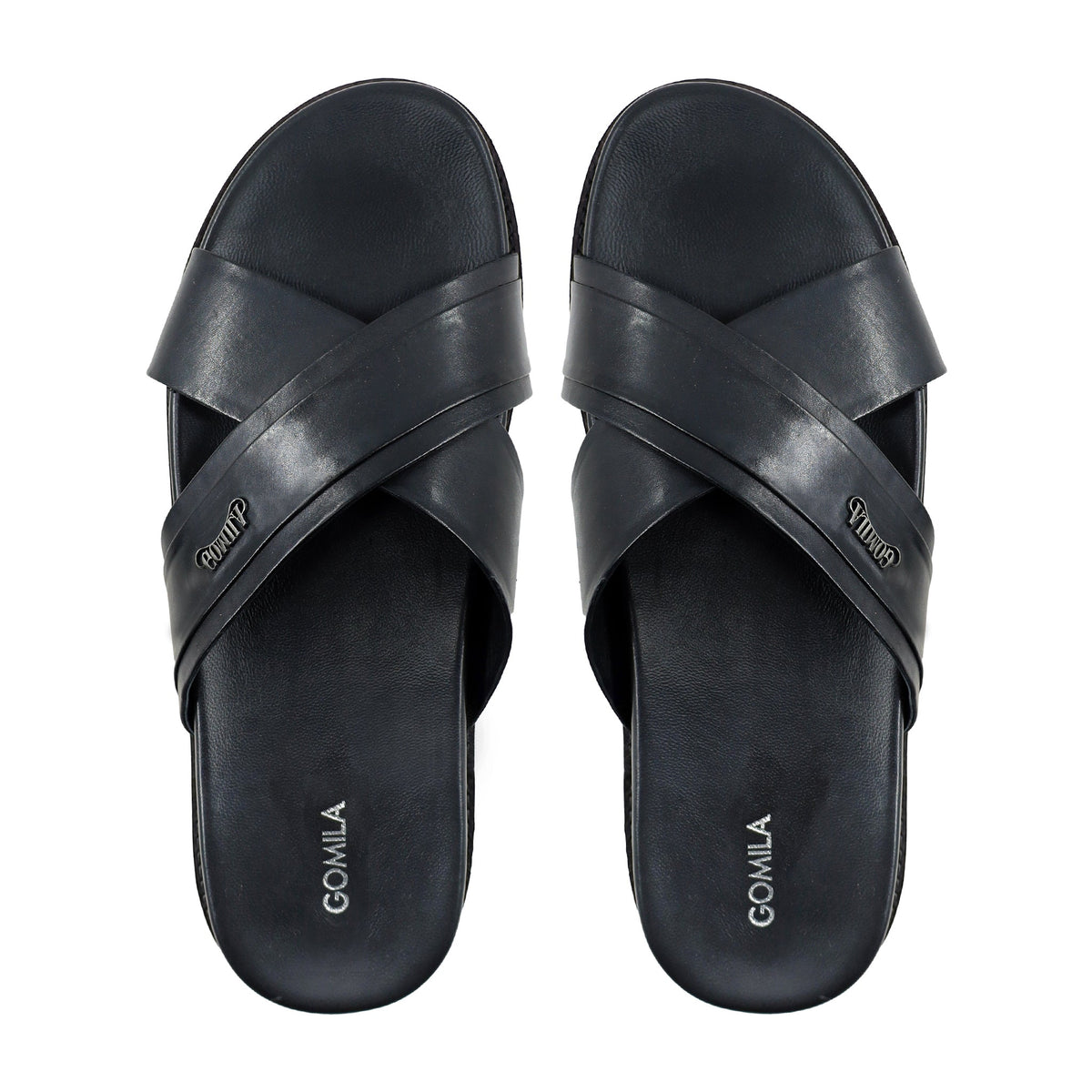 Vansi - Men's Black Calf Leather Slipper