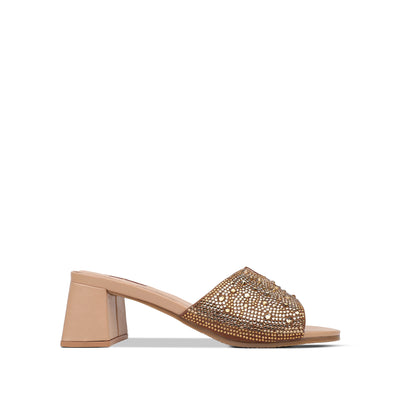 Isabel - Women's Champagne Hand Set Crystals 50mm Heels