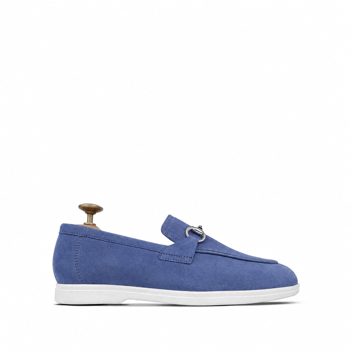 Vesco - Men's Light Blue Suede Loafer