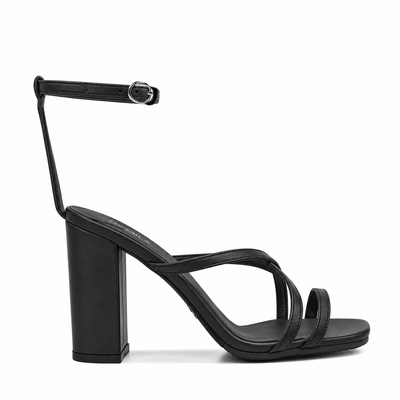 Arlina - Women's Black Strapped 90mm Heel