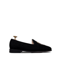 Ellis - Men's Black Suede & Embroidery Loafer