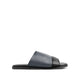 Borela - Men's Black & Gery Calf Leather Slipper