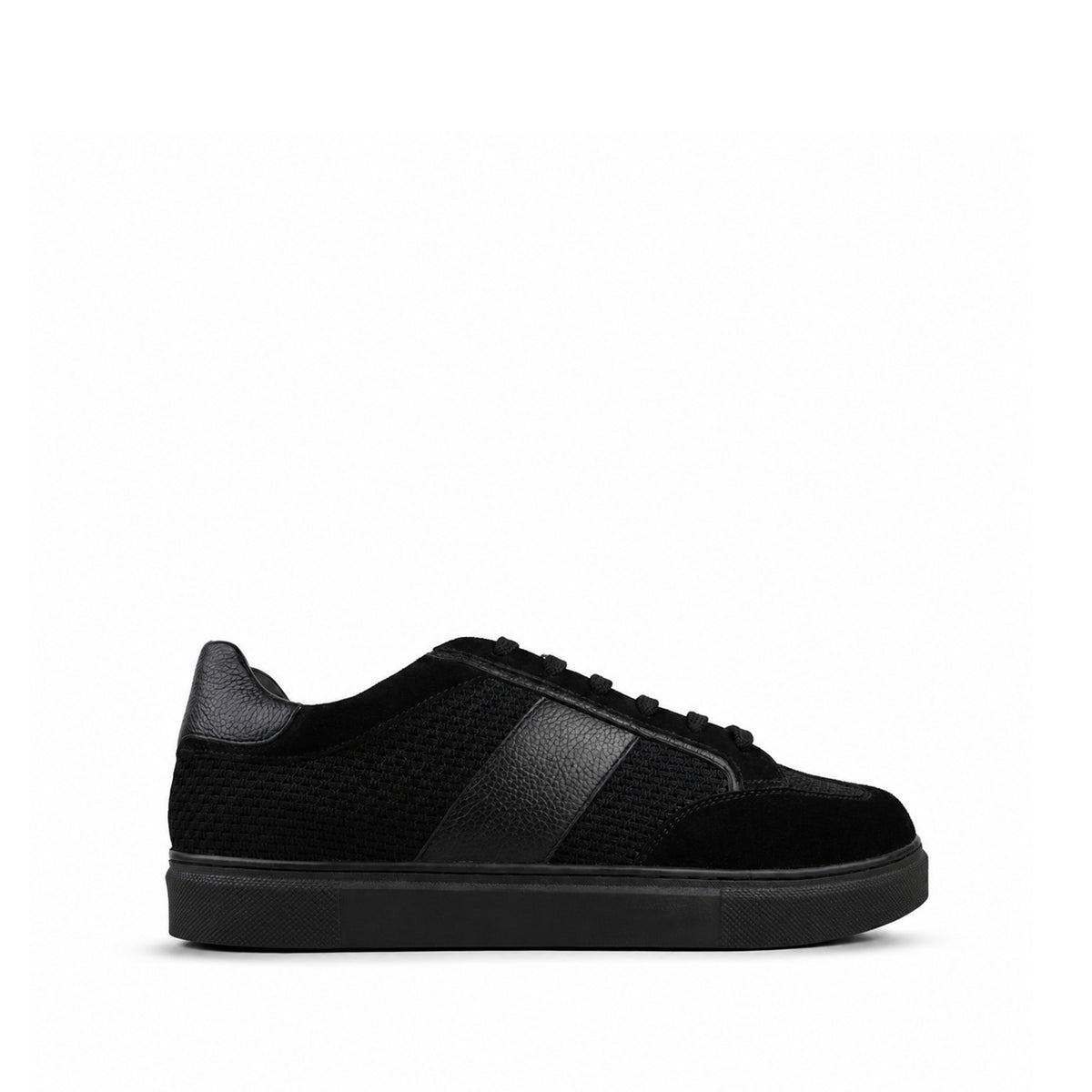 Nico - Men's Black Suede and Mesh Fabric Sneaker