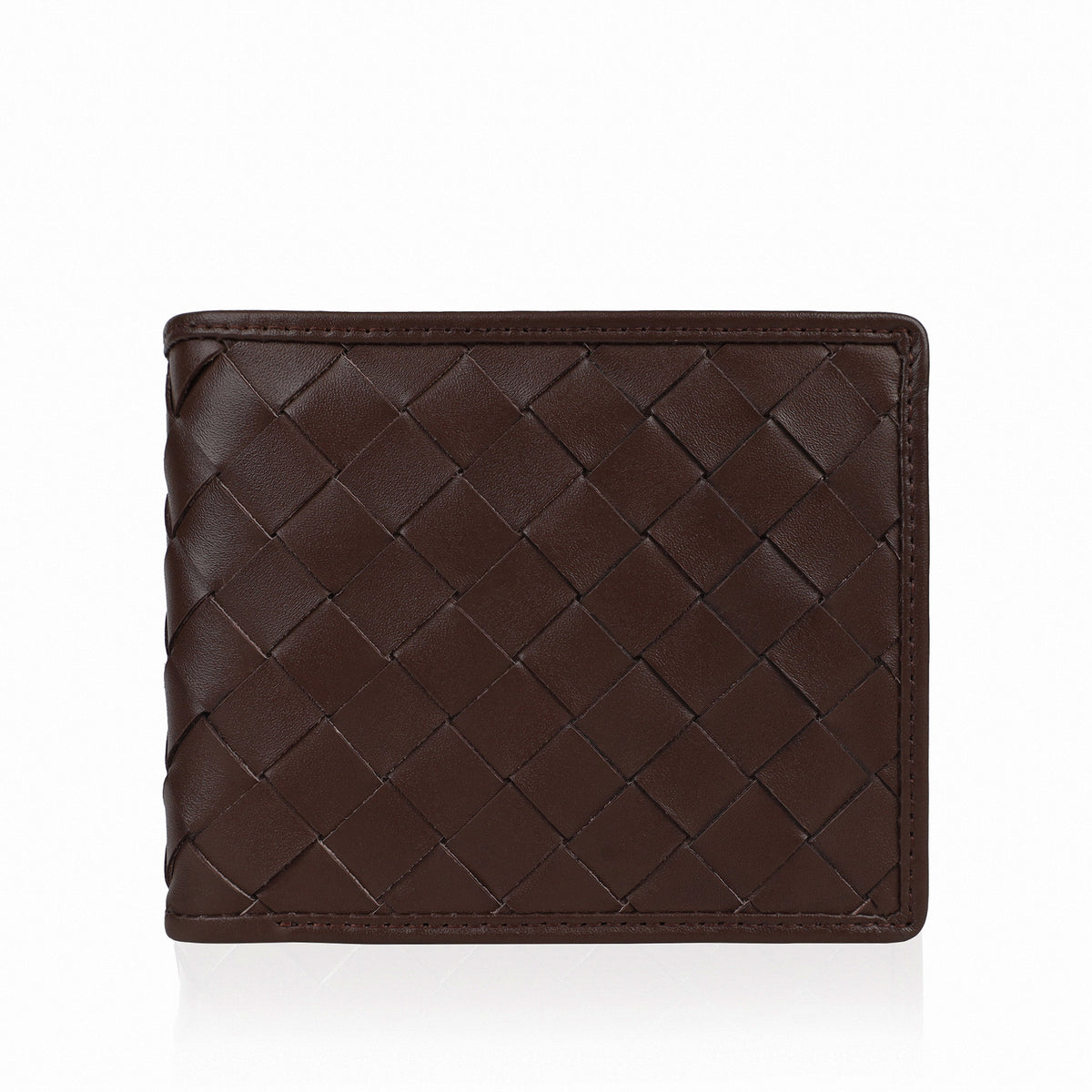 Rico - Dark Brown Woven Calf Leather Wallet