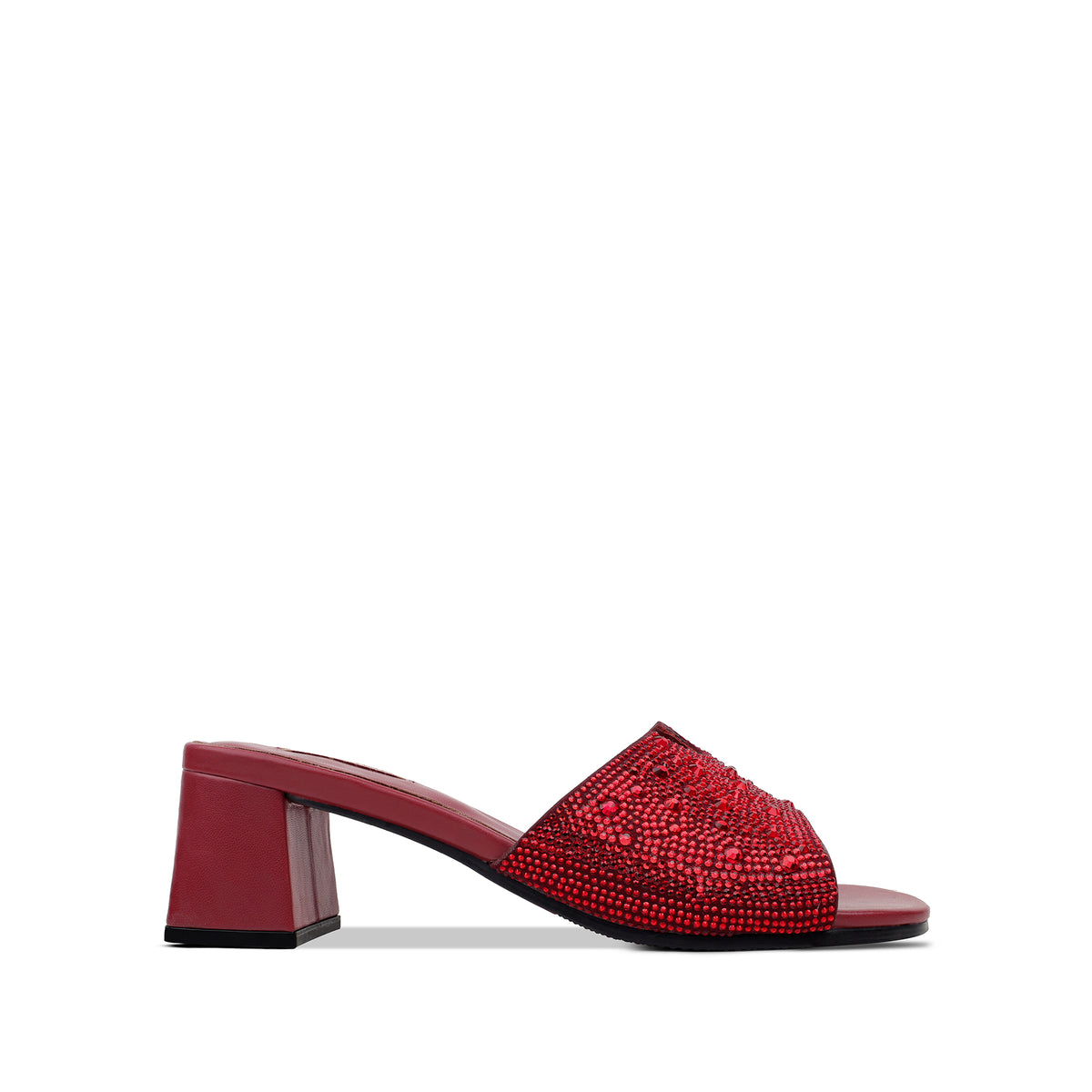 Isabel - Women's Red Hand Set Crystals 50mm Heels