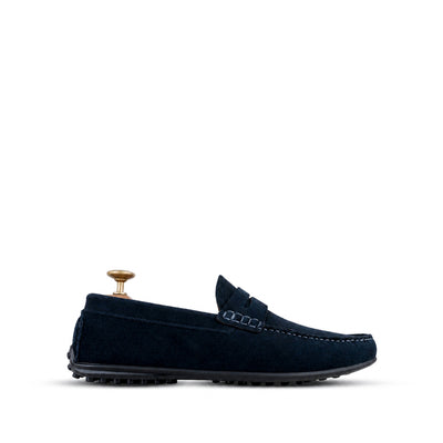 Knox - Men's Dark Blue Split Suede Driver Shoe