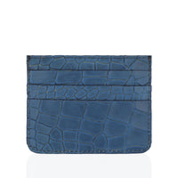 Sage - Blue Crocodile Textured Card Holder