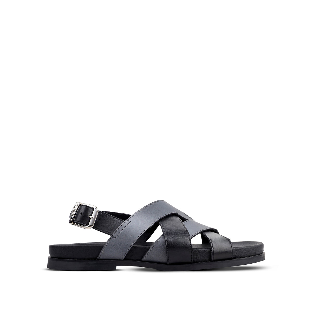 Galo - Men's Black & Grey Calf Leather Sandal
