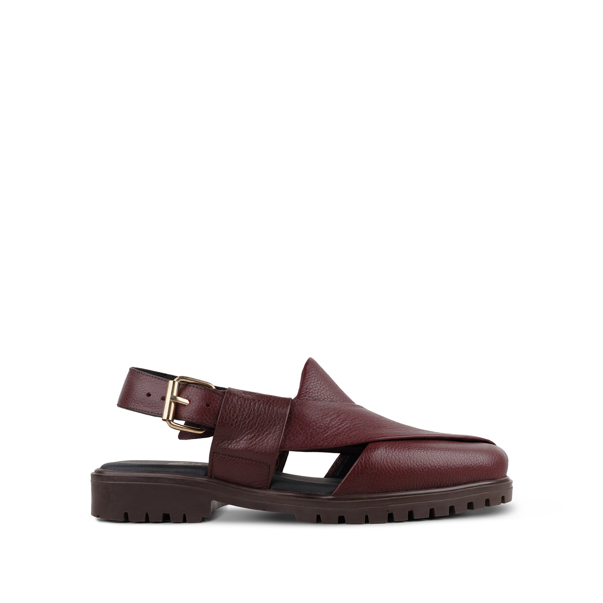 Bronx - Men's Oxblood Pebble Grain Leather Sandal