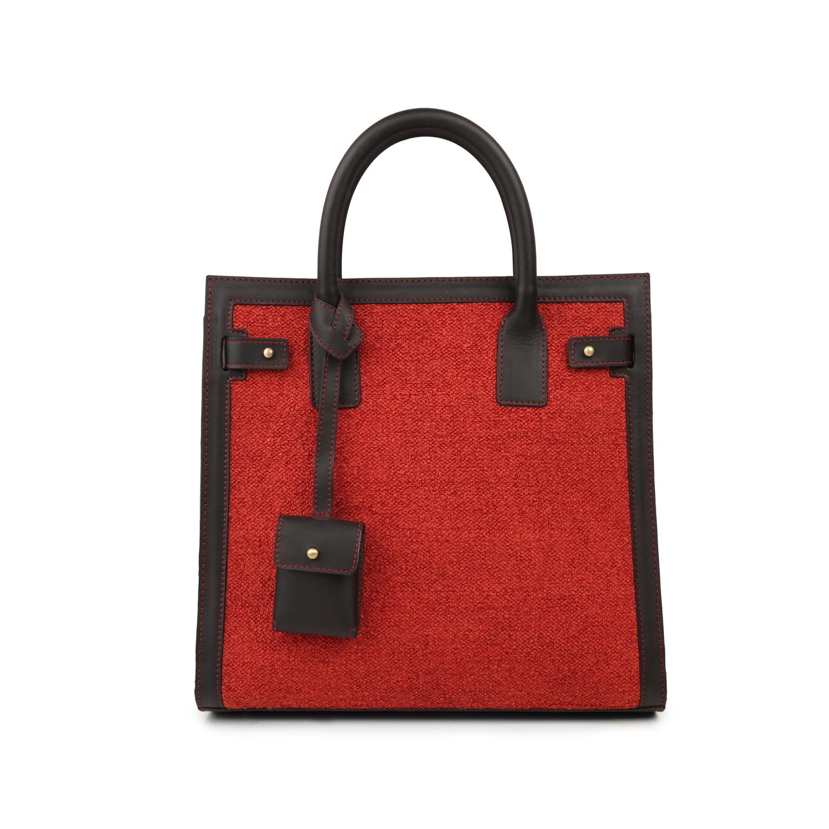 Hazel - Boucle Fabric & Leather Hand Bag