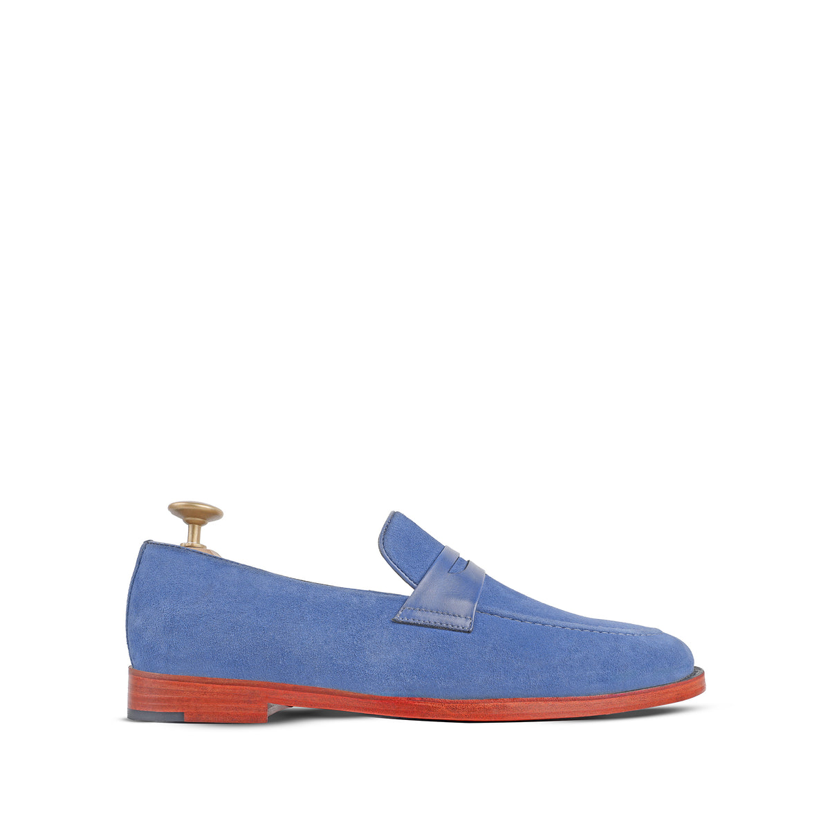 Samuel - Men's Sea Blue Kid Suede Bespoke Loafer