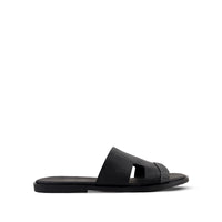 Kiara - Men's Black Calf Leather Slippers