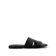 Kiara - Men's Black Calf Leather Slippers