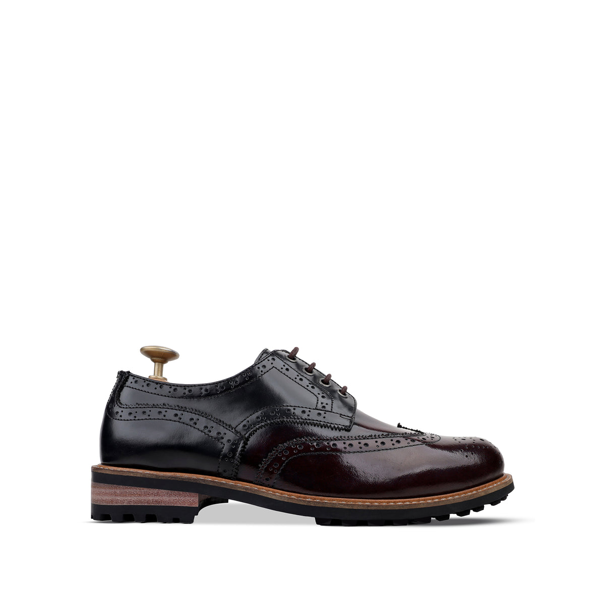 Foster - Men's Black & Burgundy Calf Leather Goodyear Welted Derby