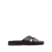 Elvo - Men's Dark Brown Pebble Grain Leather Slipper