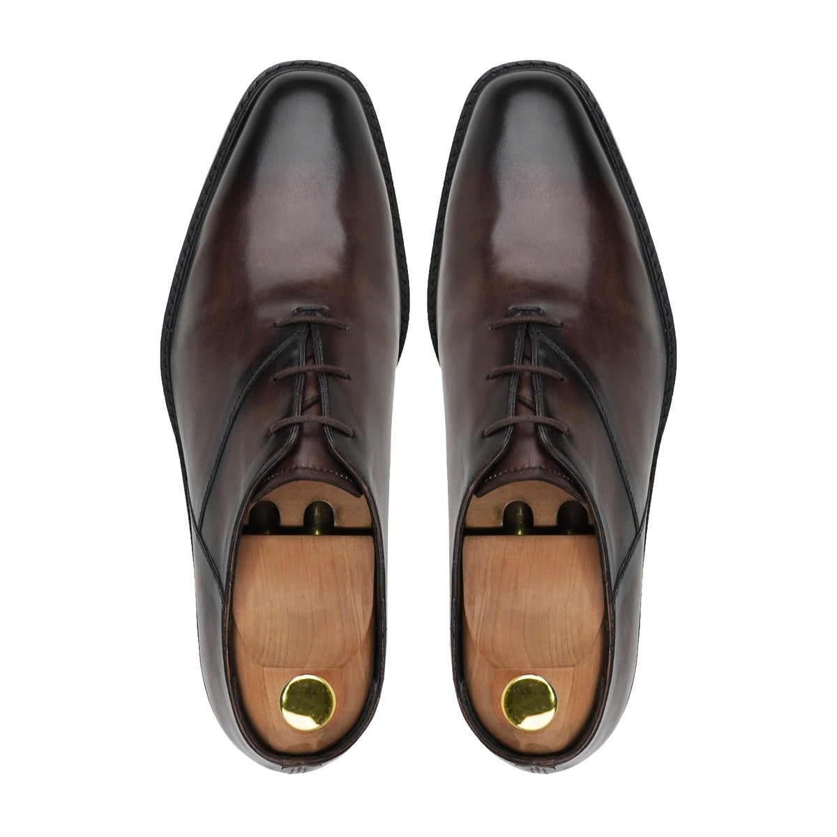 Kawasaki - Men's Burnished Brown Patina Calf Leather Oxford Shoe