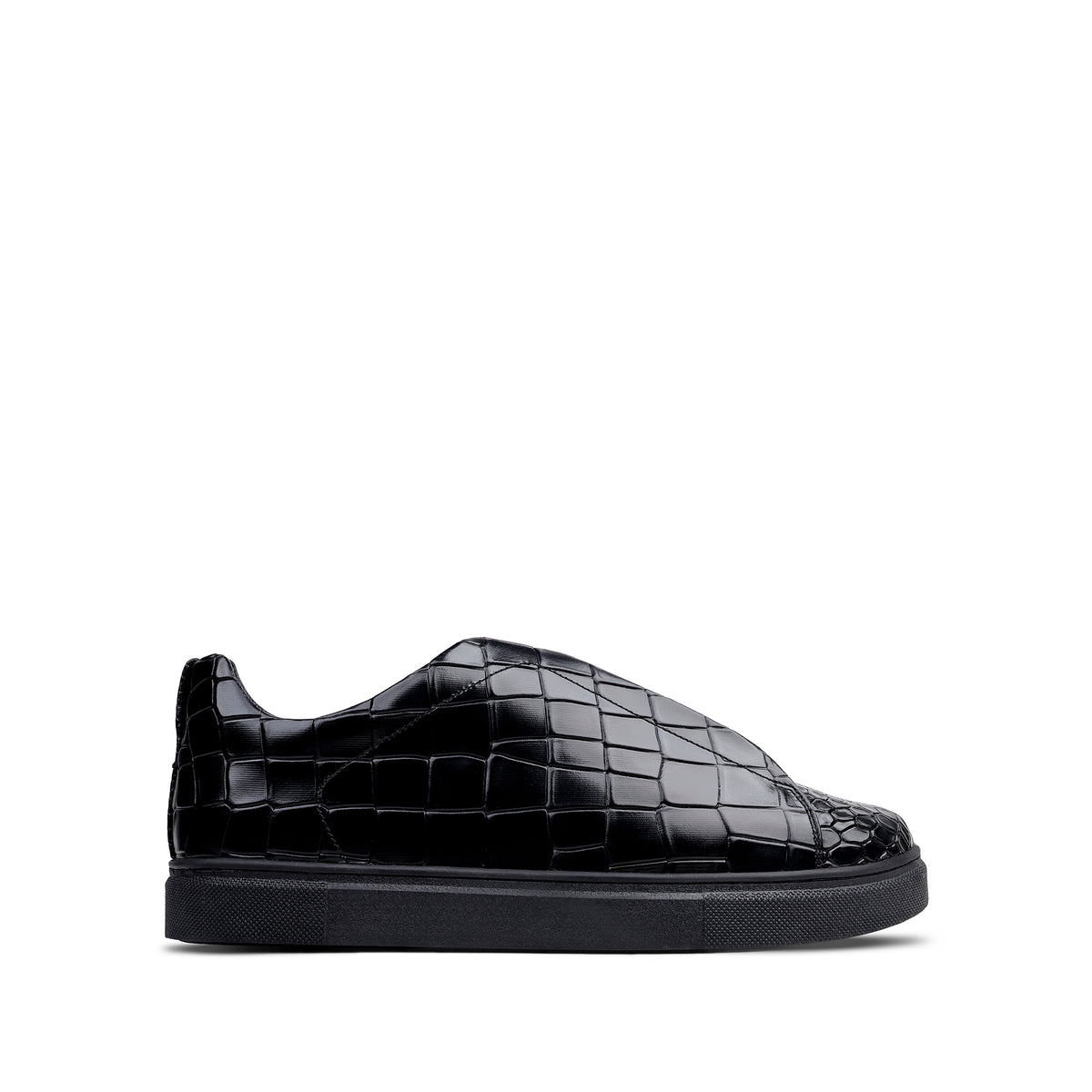 London - Men’s Black Crocodile Print Sneaker