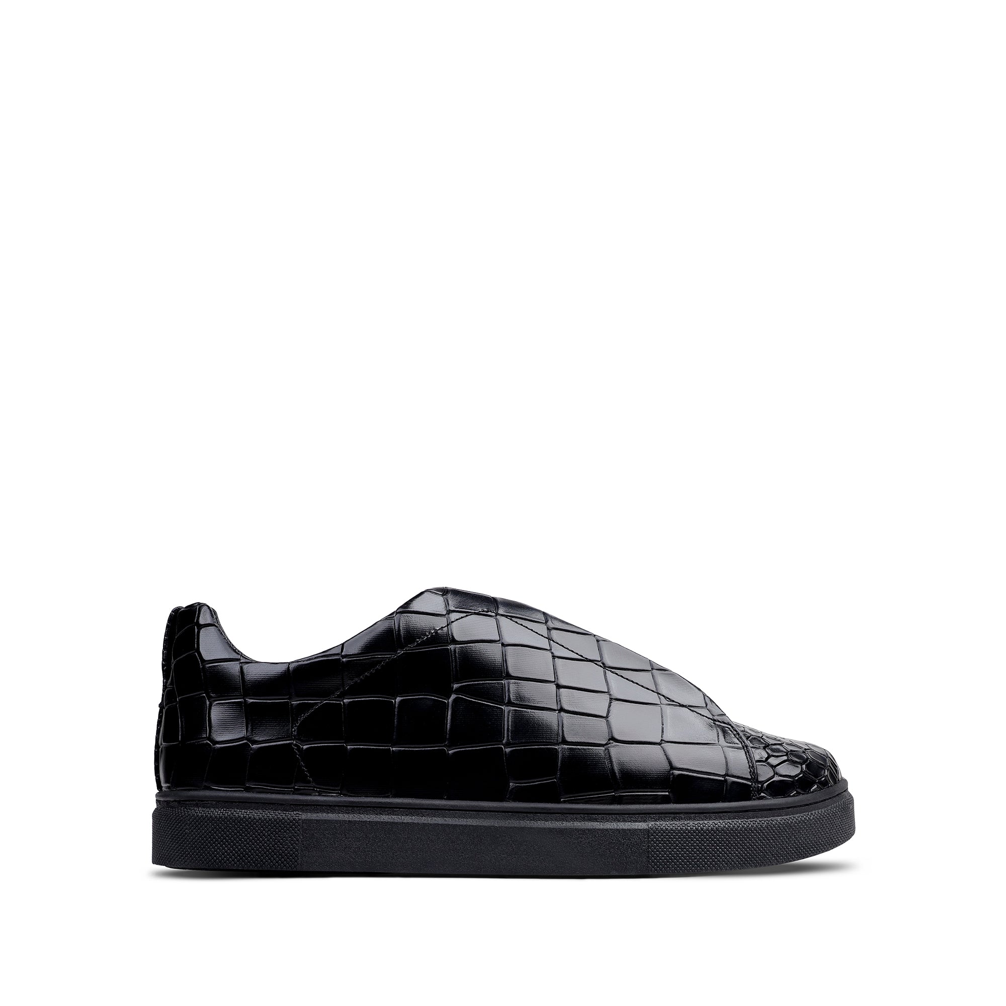 London - Men’s Black Crocodile Print Sneaker