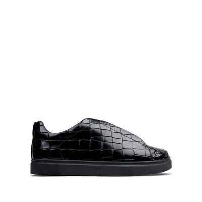 London - Men’s Black Crocodile Print Sneaker