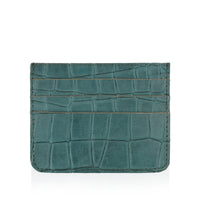 Sage - Sea Green Crocodile Textured Card Holder