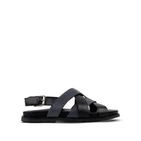 Galo - Men's Black & Grey Calf Leather Sandal