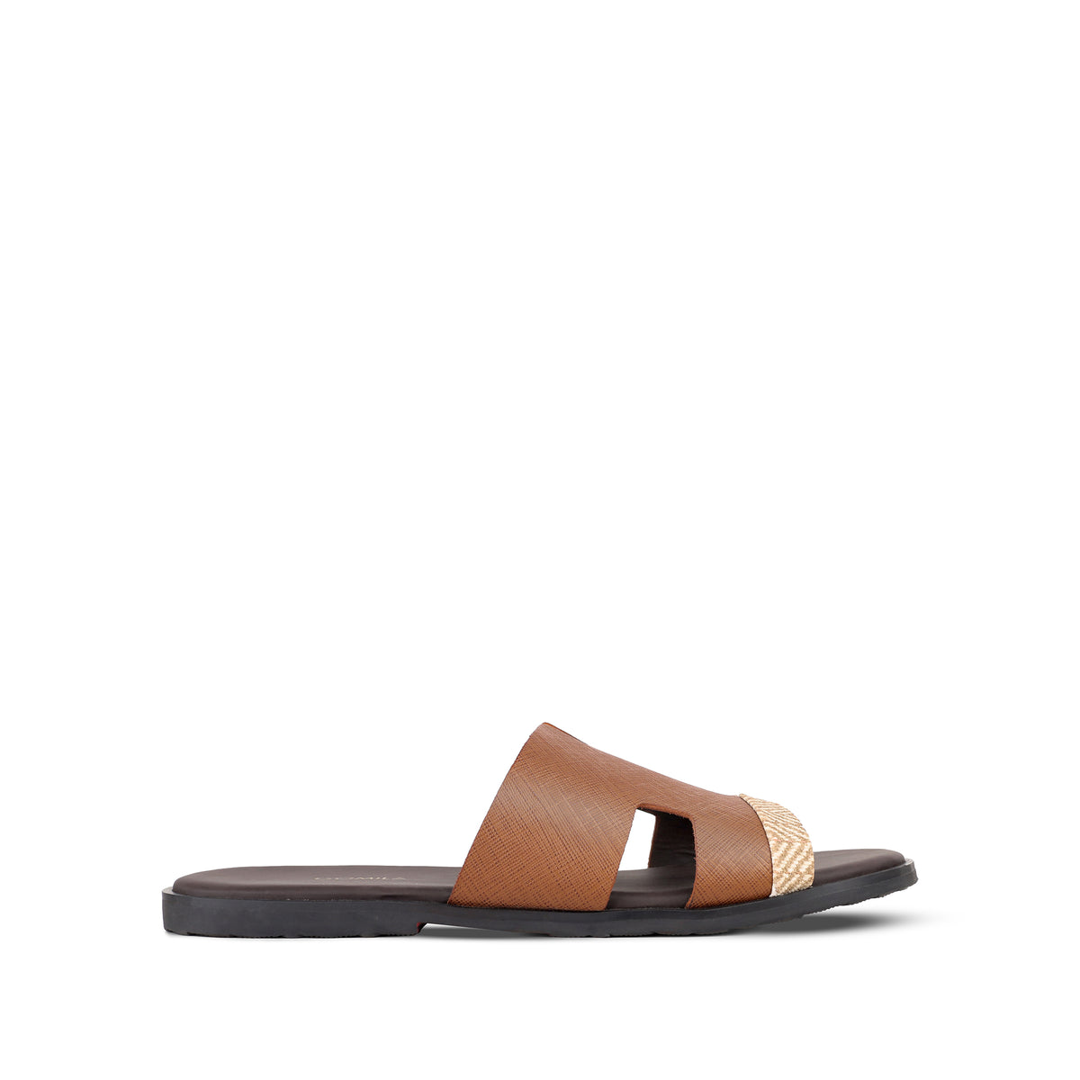 Cameron PRINTED - Men's Tan Calf Leather Slippers