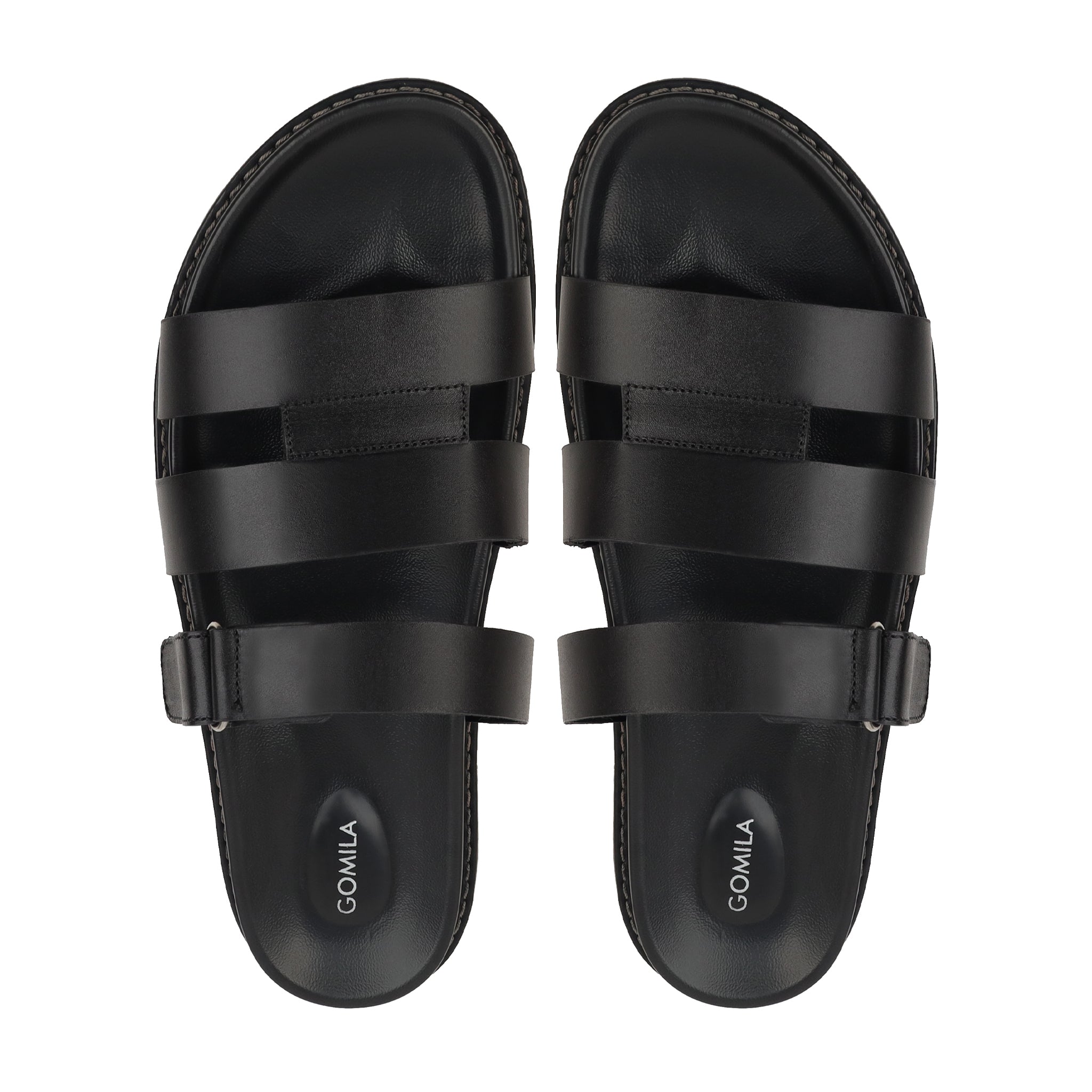 Elvorn - Men's Black Calf Leather Slipper