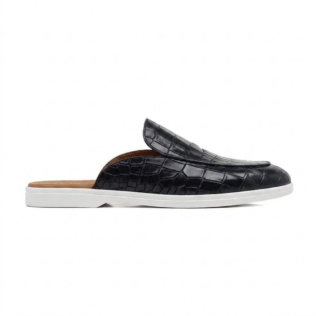 Rook - Men's Black Calf Leather Slipper