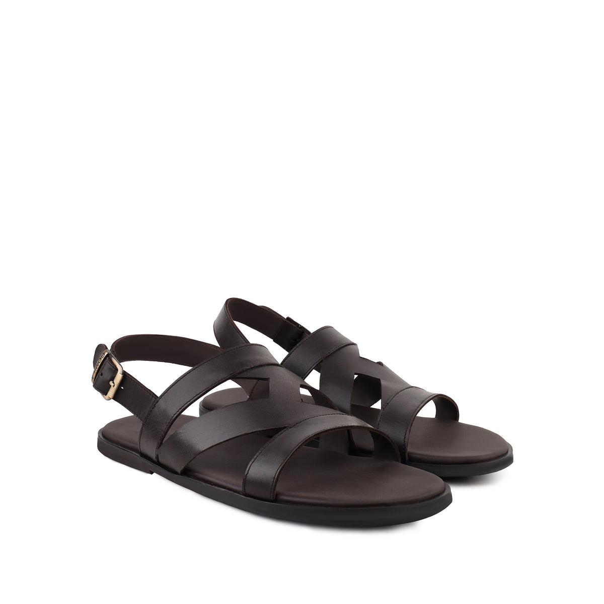 Diego - Men's Dark Brown Calf Leather Sandal