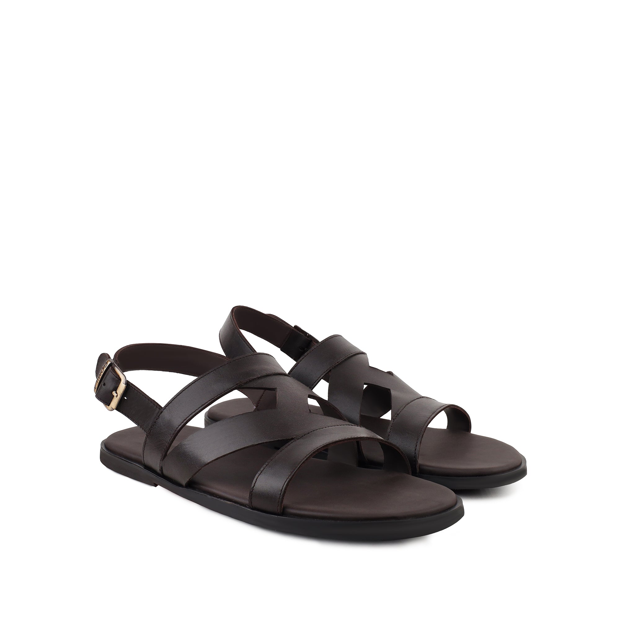 Diego - Men's Dark Brown Calf Leather Sandal