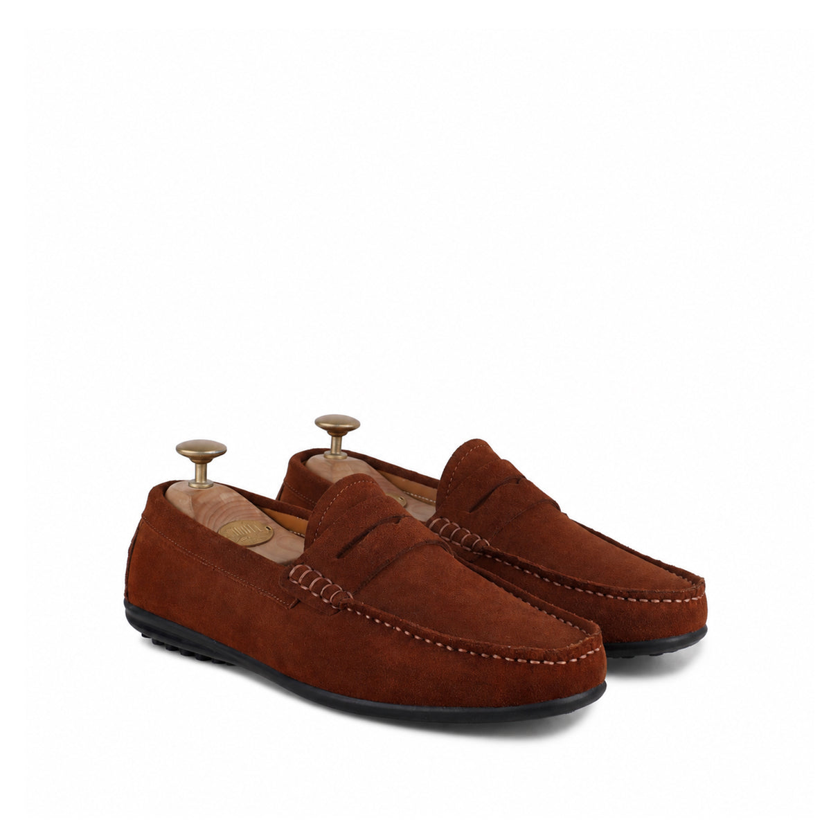 Knox - Men's Cognac Split Suede Driver Shoe