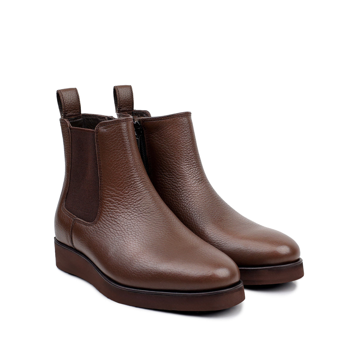 Kian - Children's Light Brown Milled Leather Chelsea