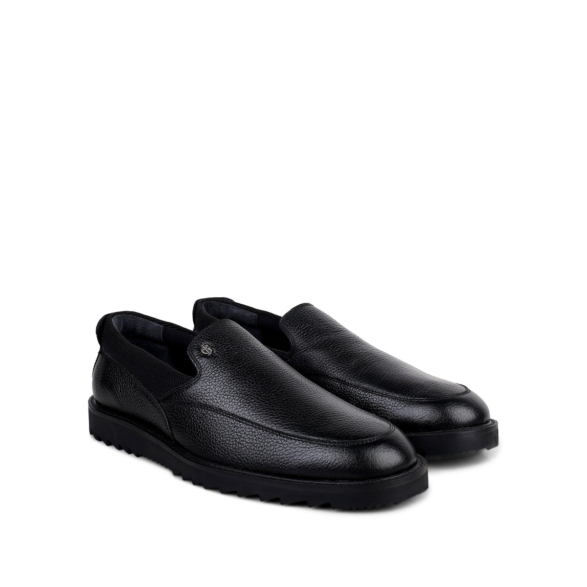 Kyle - Men's Black Milled Leather Sneaker