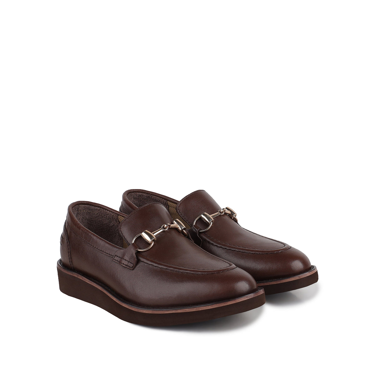 Drew - Children's Light Brown Calf Leather Loafers