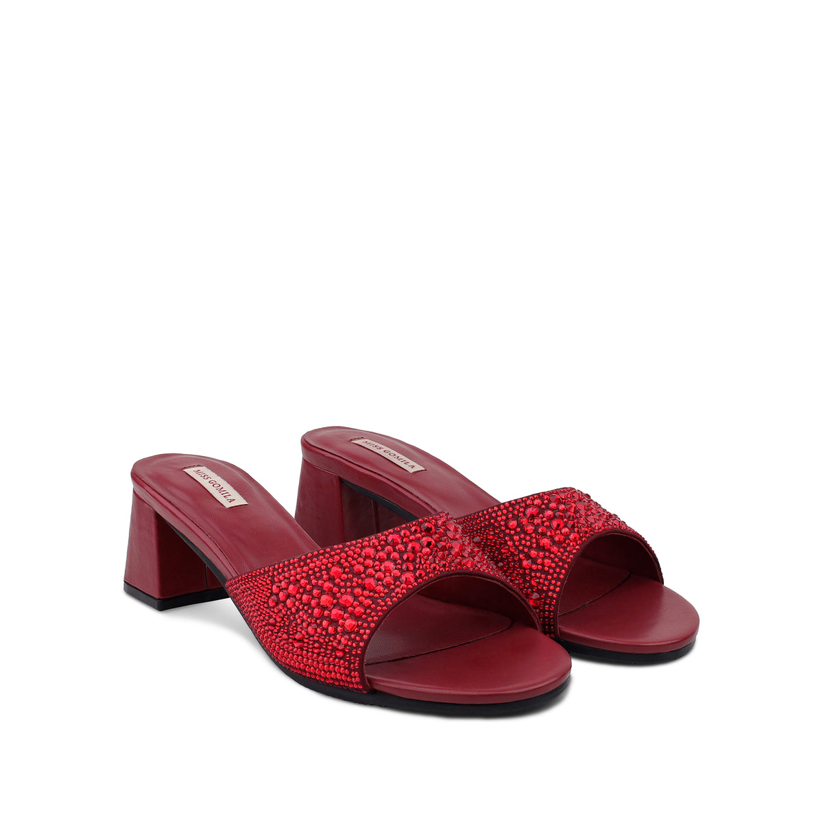 Mara - Women's Oxblood Rhinestone 50mm Heels
