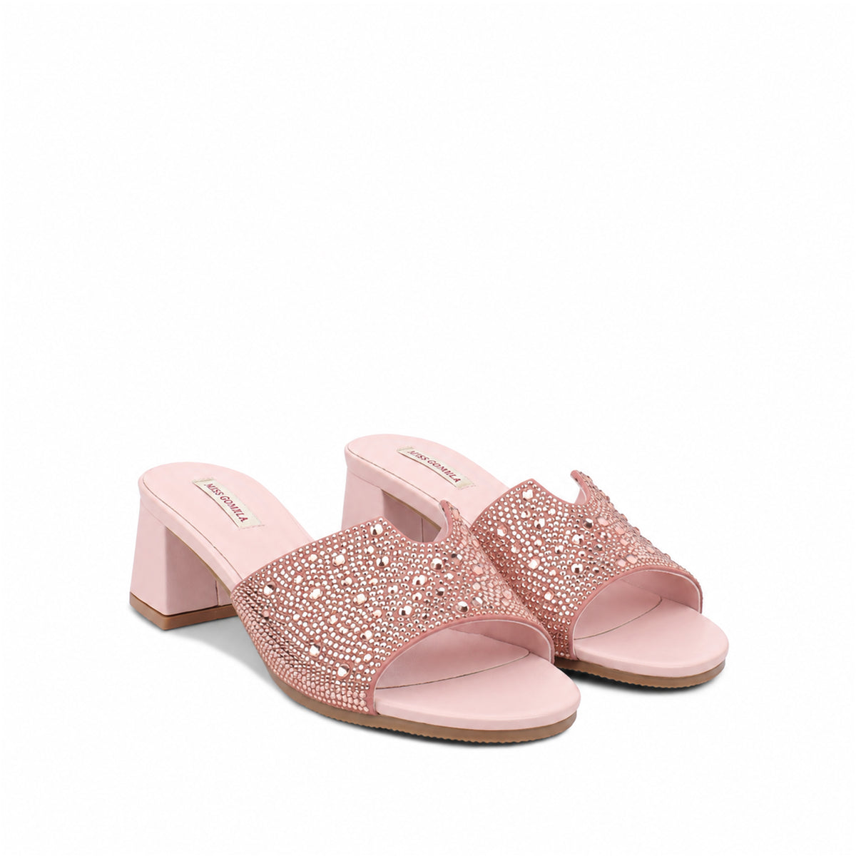 Isabel - Women's Pink Hand Set Crystals 50mm Heels